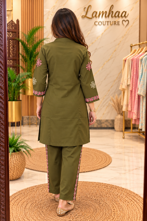 ✨ Madhuban – Olive Co-ord Set