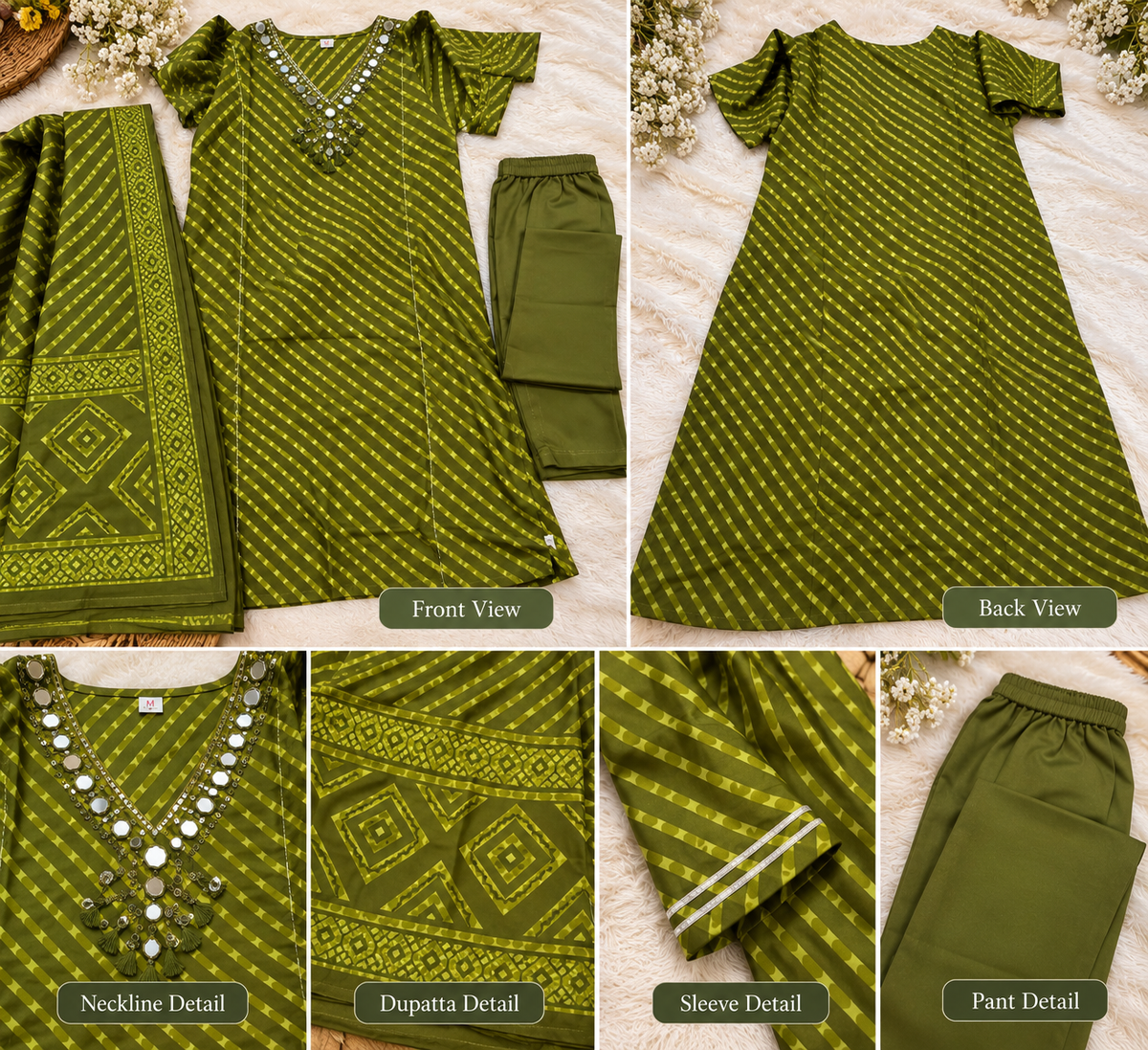 💚 HARIT RAAS – Green Bandhani Suit Set 💚