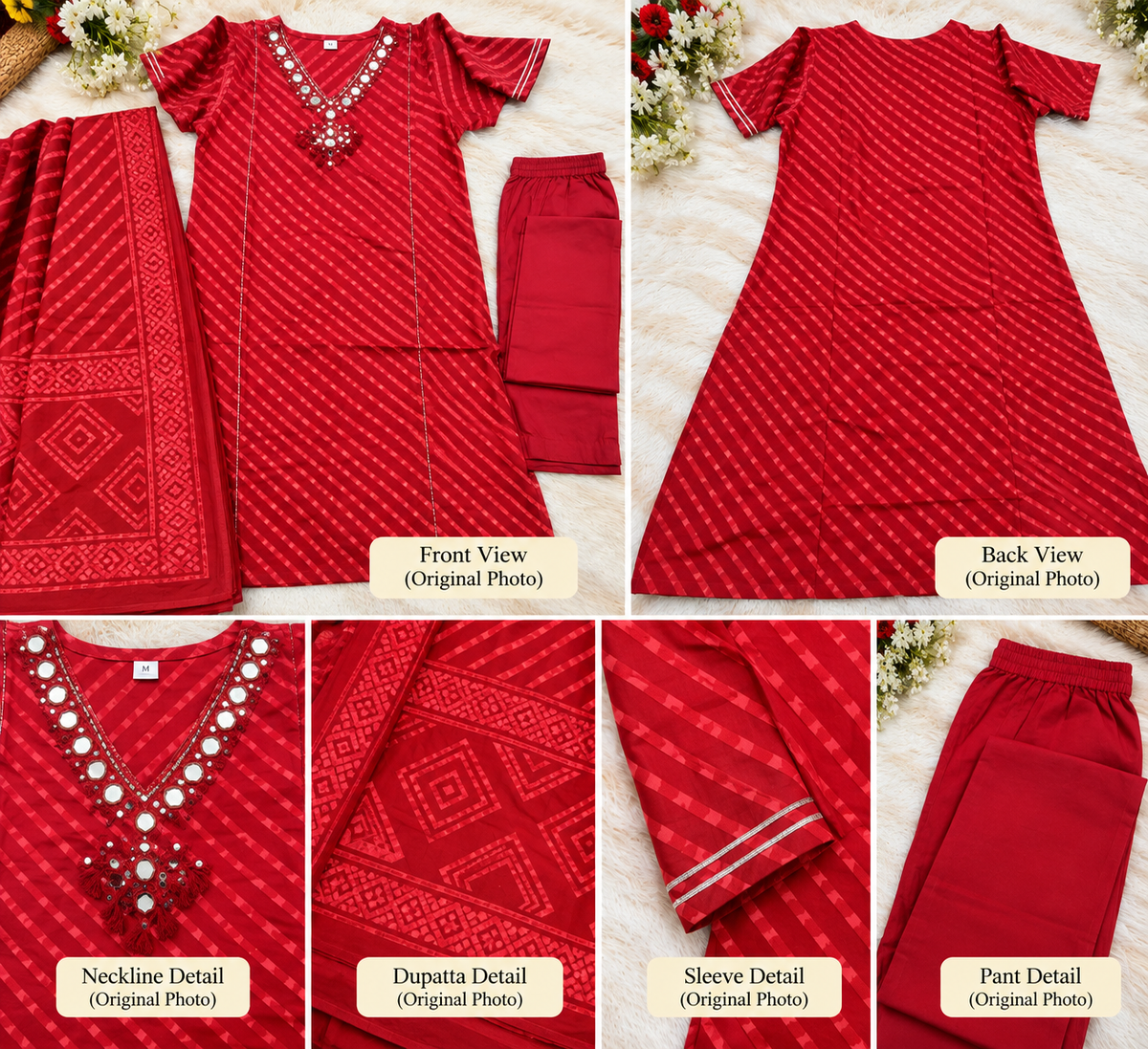 🌹 LAAL GULAAL – Red Bandhani Suit Set 🌹