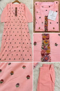 🌸 GULABI VIHAAR – Pink Hand-Embroidered Suit Set 🌸