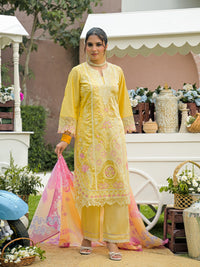 GULNAAR – Pastel Floral Embroidered Suit Set