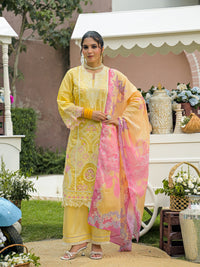 GULNAAR – Pastel Floral Embroidered Suit Set