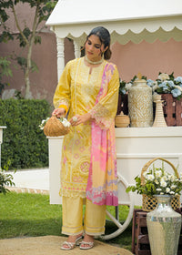 GULNAAR – Pastel Floral Embroidered Suit Set