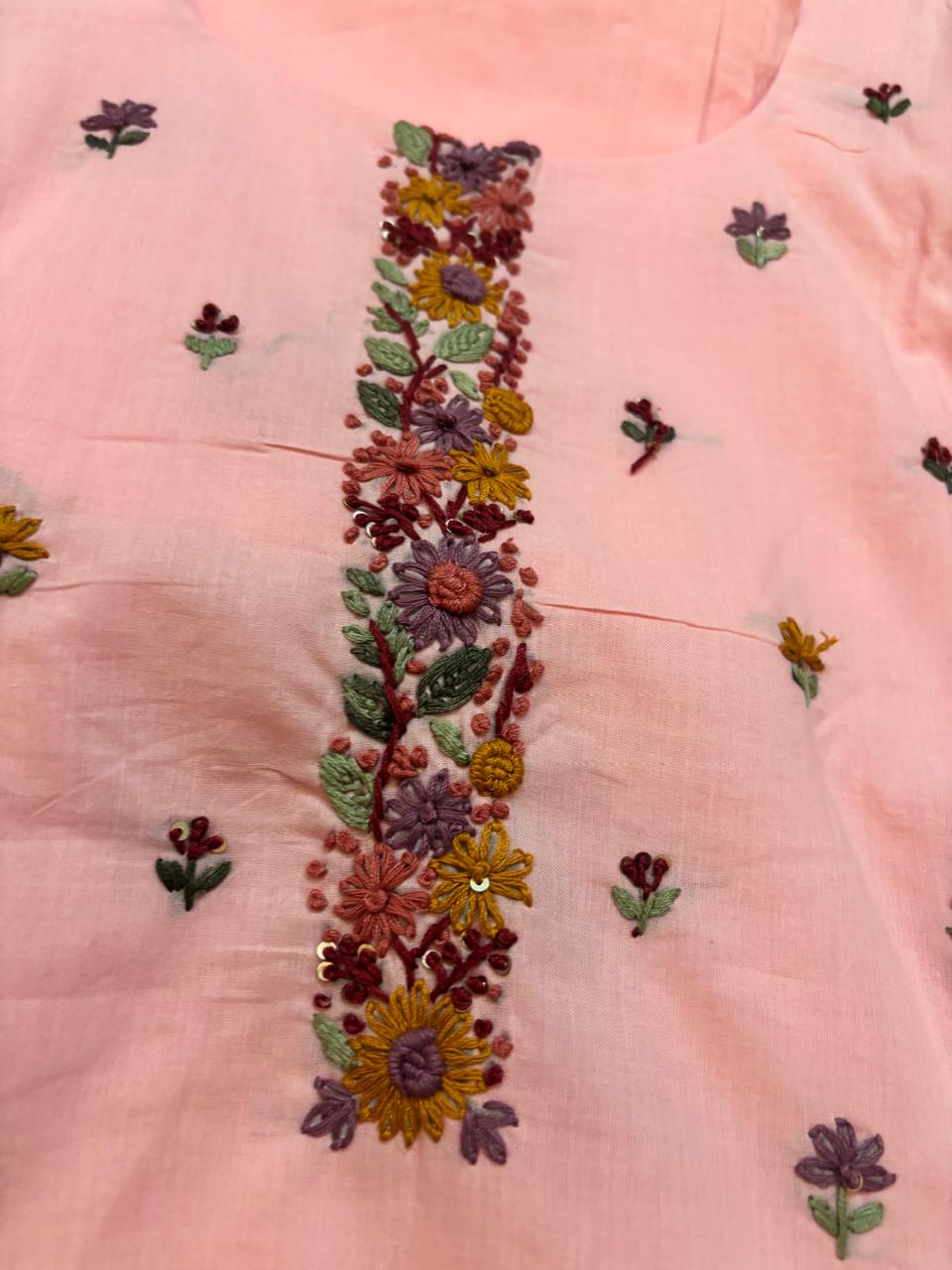 🌸 GULABI VIHAAR – Pink Hand-Embroidered Suit Set 🌸