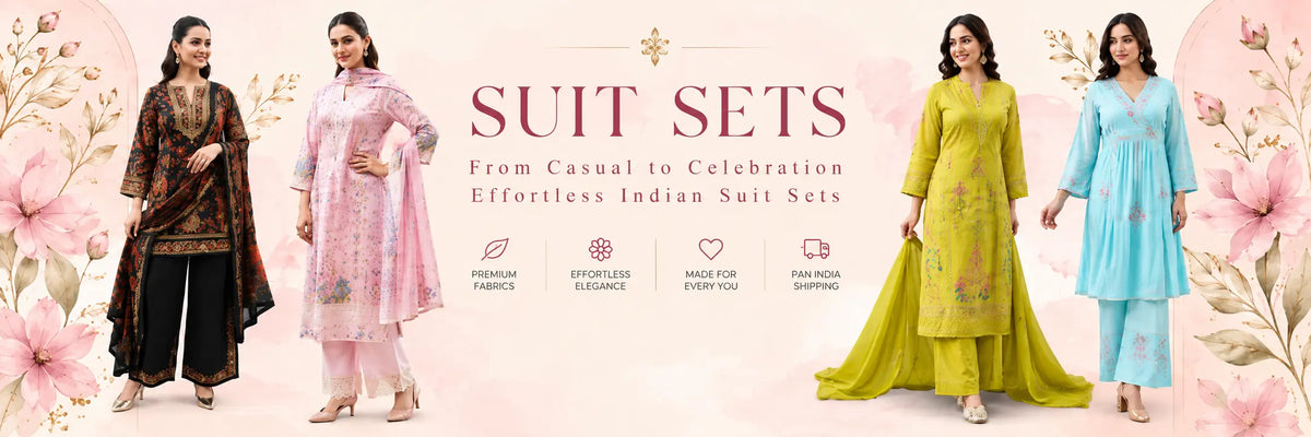 Suit sets from casual to celebration - Indian suit sets by Lamhaa Couture